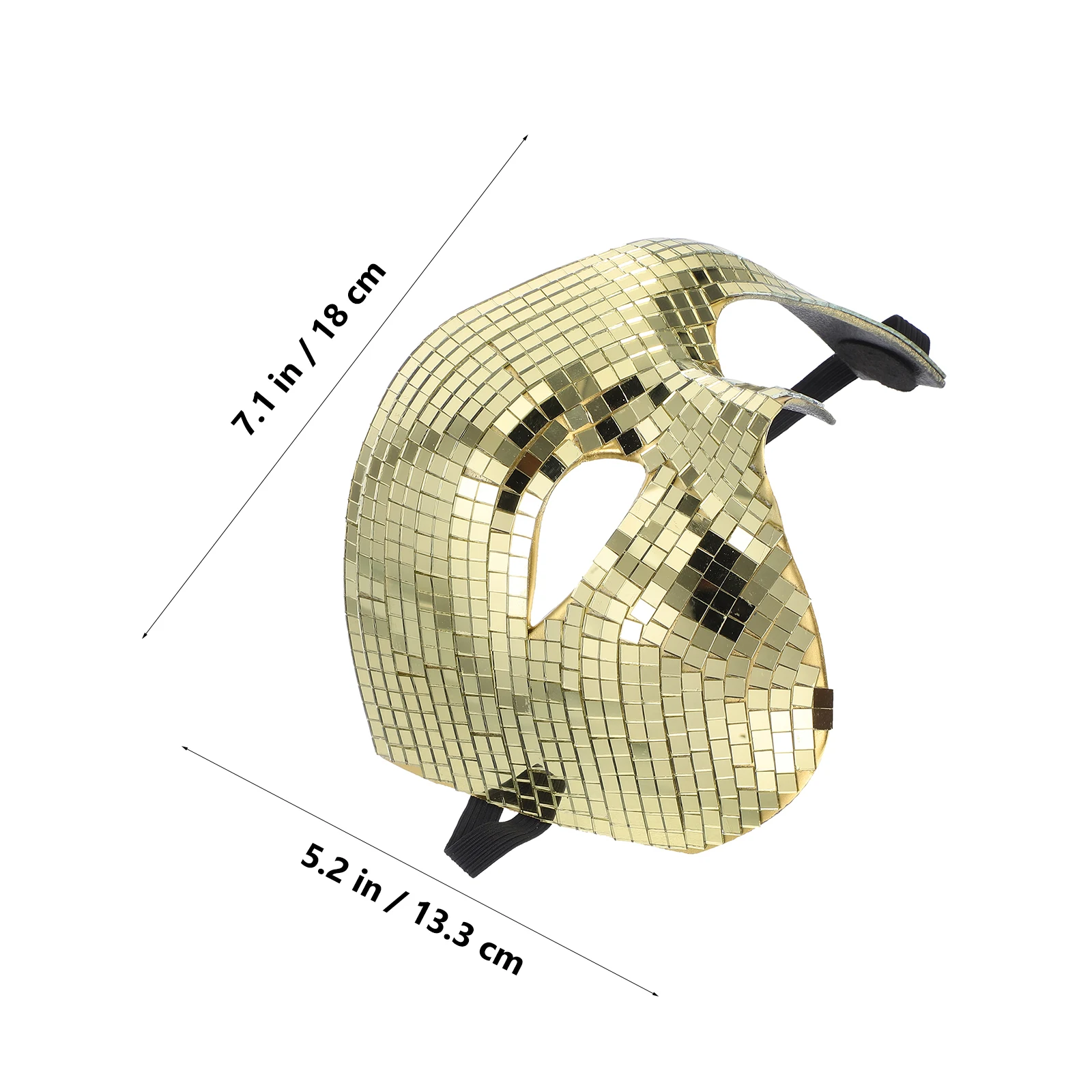 Masque Disco Disco miroir, masque facial miroir, boule de mascarade, couverture faciale, fête d'halloween, adultes, tenues de musique à paillettes, accessoires