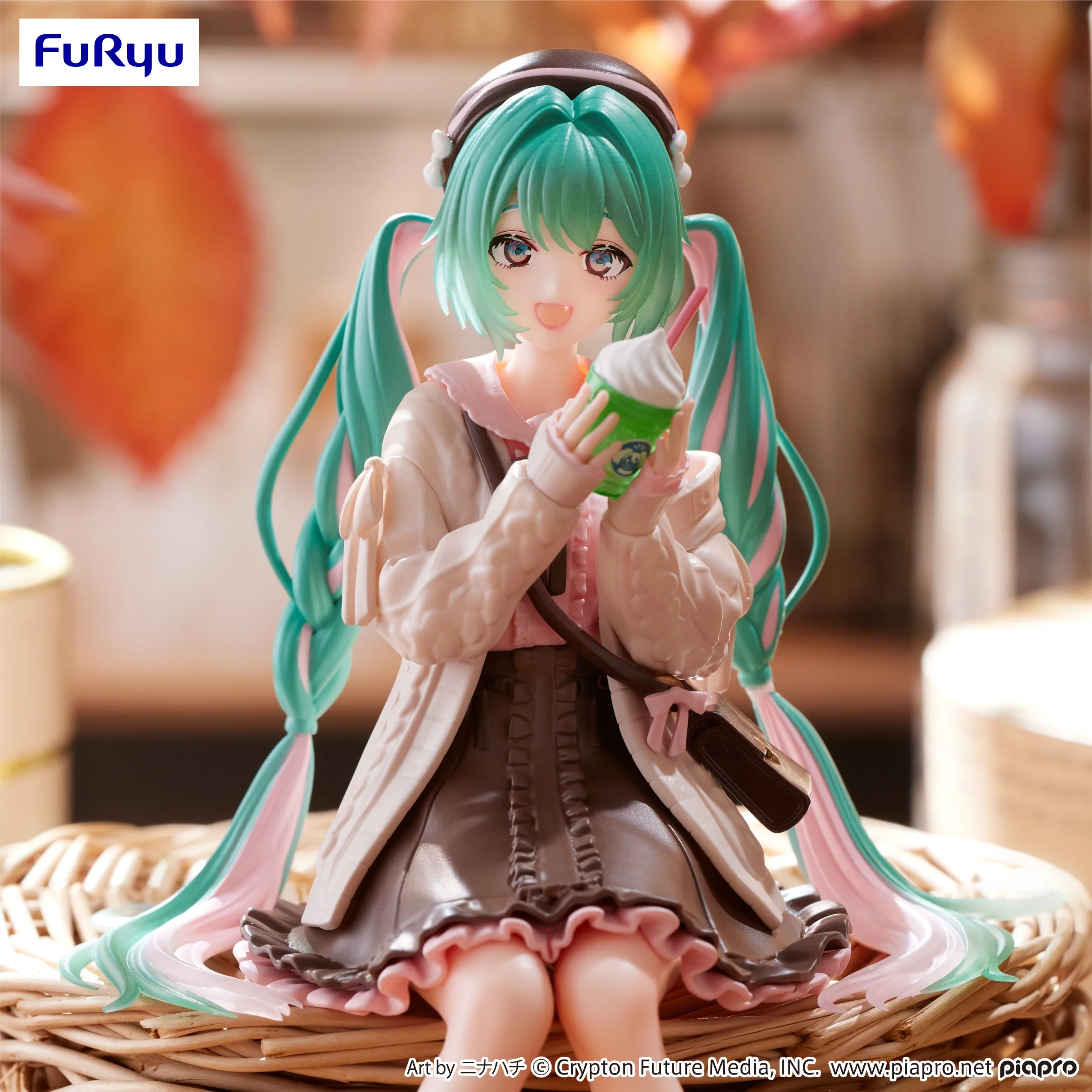 Hatsune miku anime figura outono promessa linda menina fuyu miku figma desktop chassi carro ornamento brinquedo presentes