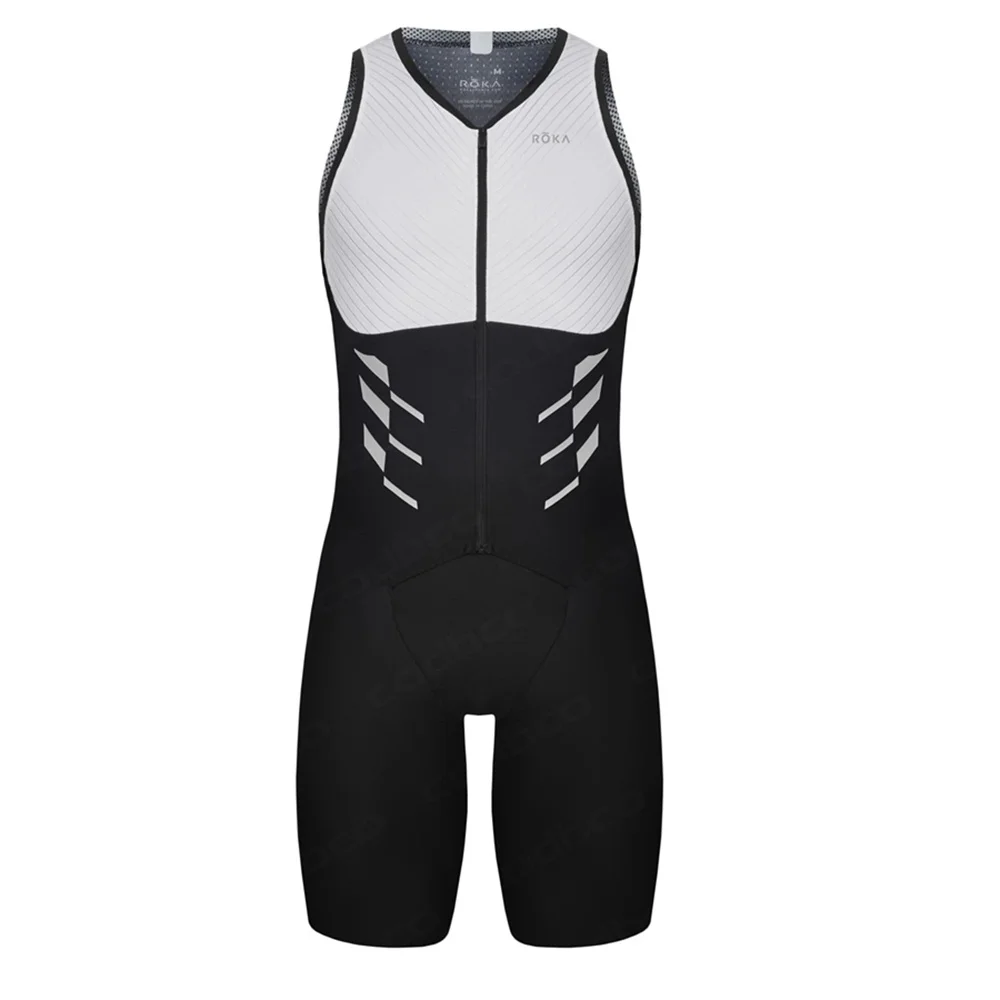 Summer ROKA Triathlon Skinsuit Men\'s Short Sleeve Tights Cycling Suit MTB Ropa Ciclismo Elastic Bike Running Swimming Bodysuit