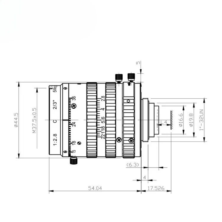 عدسة تكبير Cctv البؤري Vision Vari لنظام الصناعة 2/3 بوصة تنسيق الصورة F2.8 دليل القزحية 5 ميجابكسل 12-36 مم c آلة التركيب