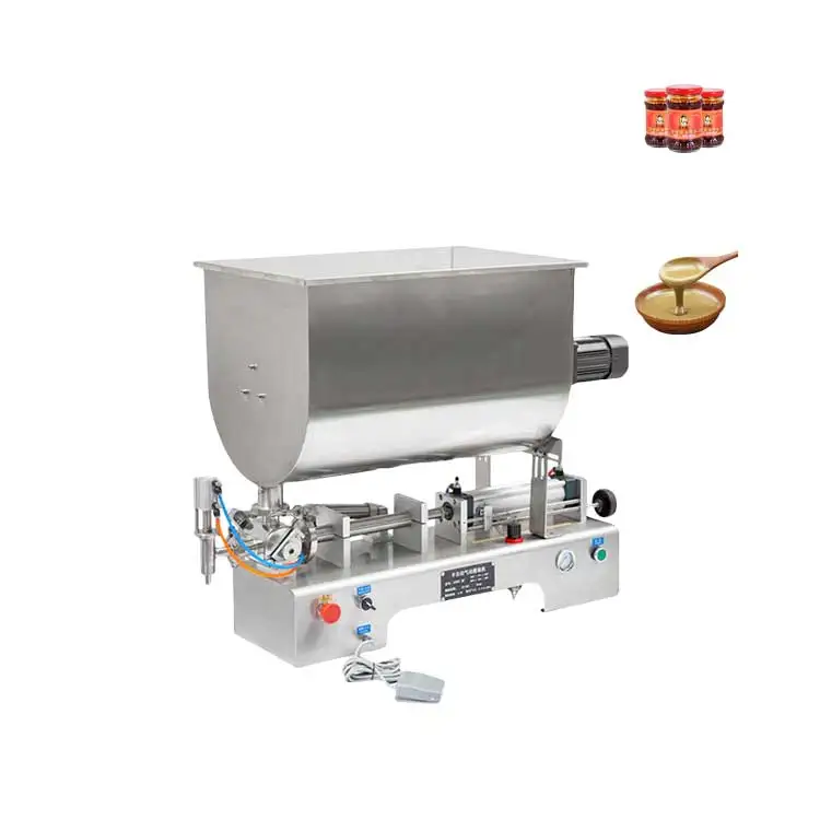 U- Shaped Pneumatic Manual Servo Machine for Honey Jar Filling Sealing with Stirring Function - Automatic Packaging Equipment