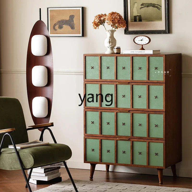 CX antique gilt cabinet cherry wood retro color four chest cabinet living room locker