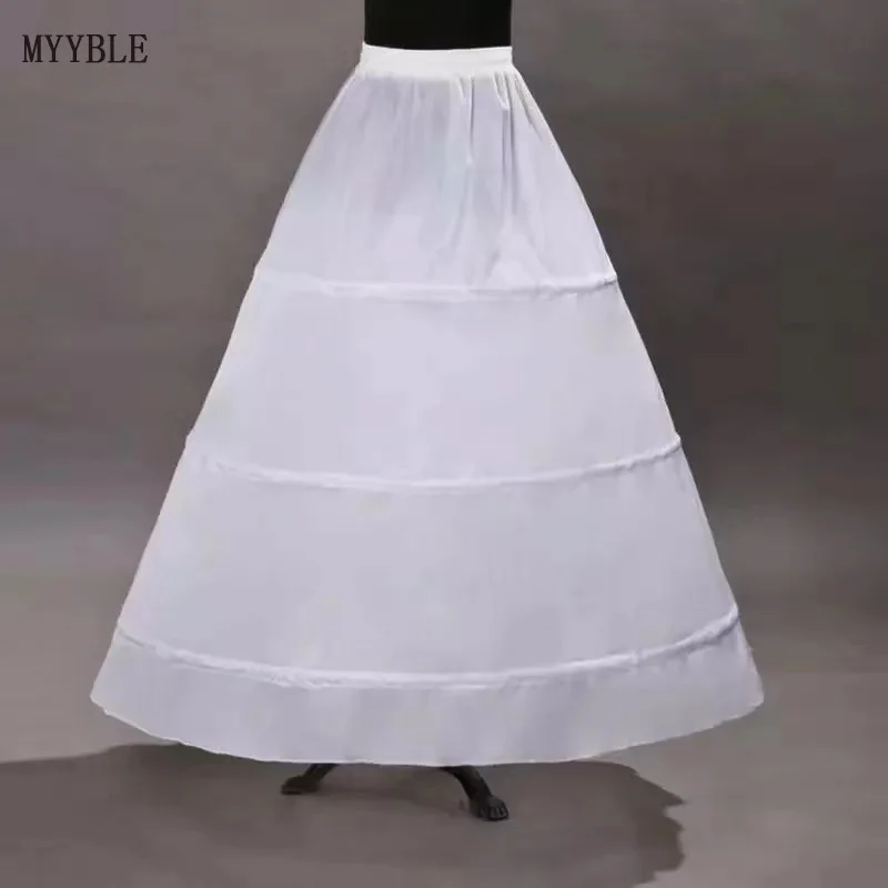 MYYBLE Cheap White Women Wedding Petticoats 3 Layers Steel Ring Elastic Waistband Wedding Accessories Underskirt