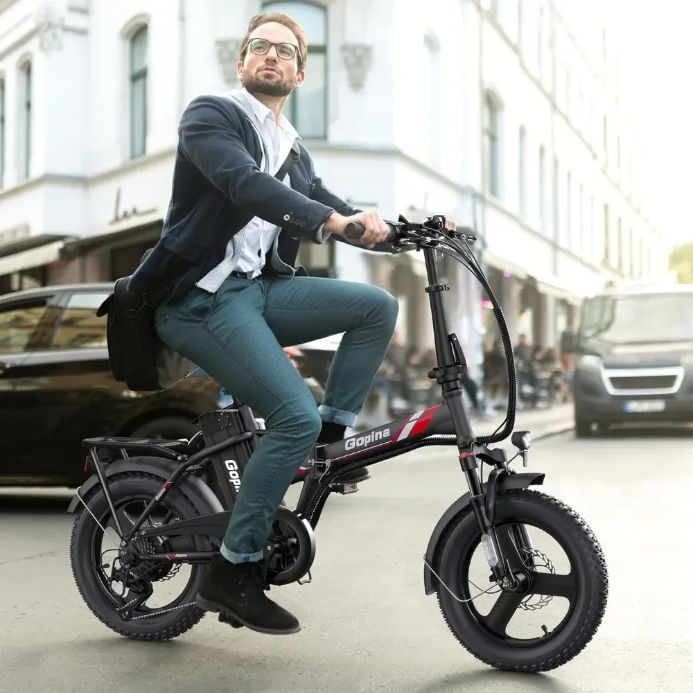 Electric Bike, Fat Tire, 350W Folding, 48V Removable Battery, Up to 40 Miles, LCD Display, 20mph, 7 Speed, UL 2849 Certification