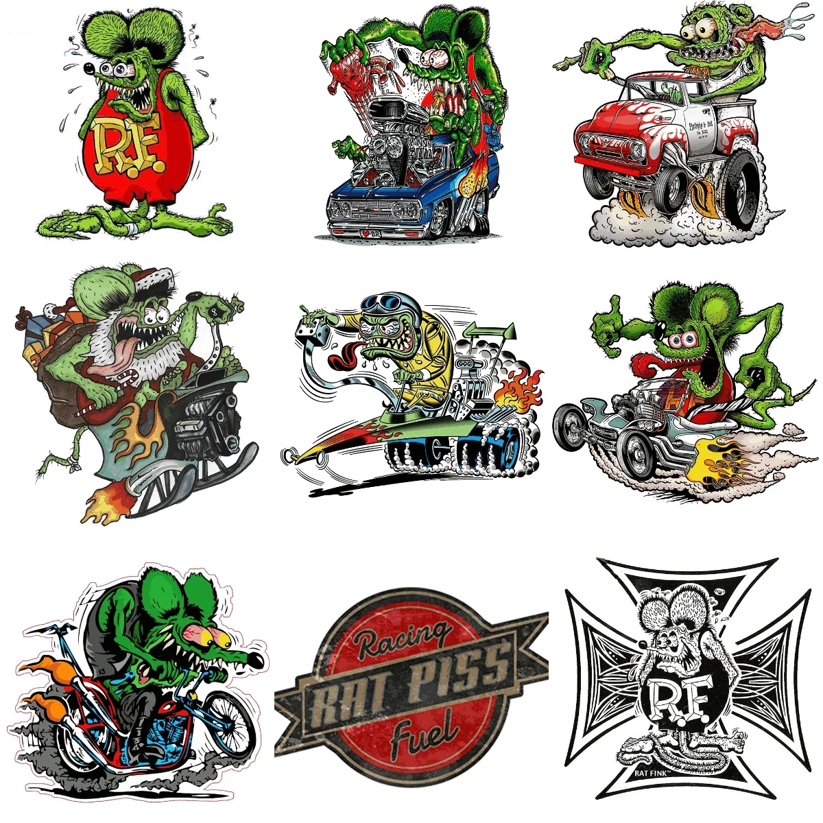 

Crazy Rat Fink Terrifying Creative PVC Sticker for Decorate Car Truck Bicycle Window Wall Fridge Helmet Decal Accessorie