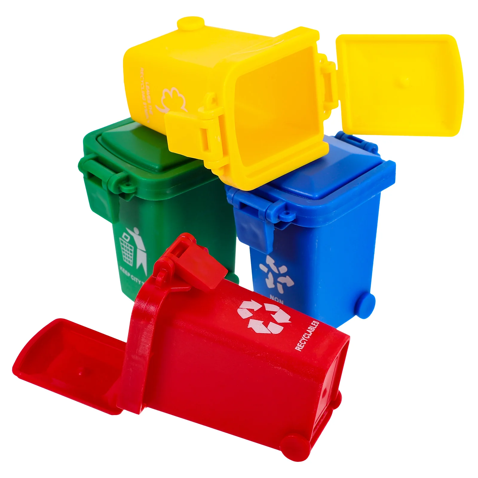 

Garbage Can Trash Toy Mini Bin Truck Table Garbage Can Miniature Curbside Sorting Recycle Desk Educational Model