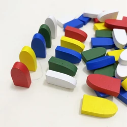 50 pieces 20*10*5MM Colorful Wooden Boat Ship Bullet Warship Shape Game Pieces Marks For games DTY Accessories