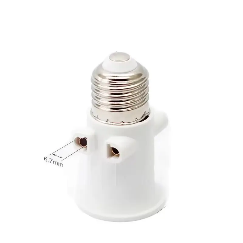 Adaptador de bombilla LED doble europeo a E27, convertidor de enchufe europeo, soporte de lámpara, enchufe de luz de tornillo, color blanco, 1 piezas