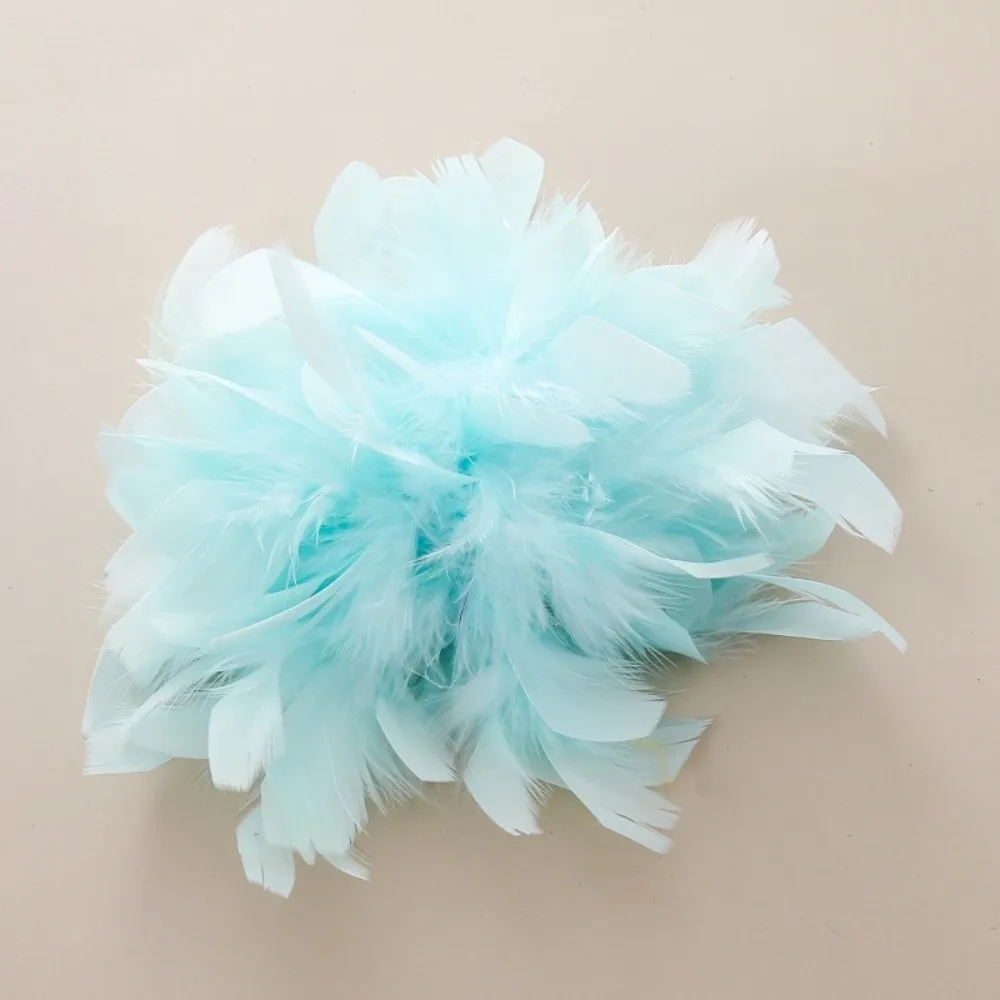 Vintage Large 16cm Flower Brooch Elegant Decorative Fabric Corsage Faux Feather Multi-purpose Lapel Pin Wedding Outfits