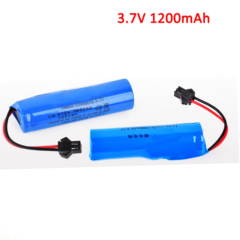 18650 3.7V 1200mAh Lipo Battery SM-2P Plug Spare Part for JJRC Q70/D838/D876 RC Climbing Car Battery Replacement Accessory