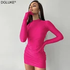 long sleeve mini dress with gloves bodycon