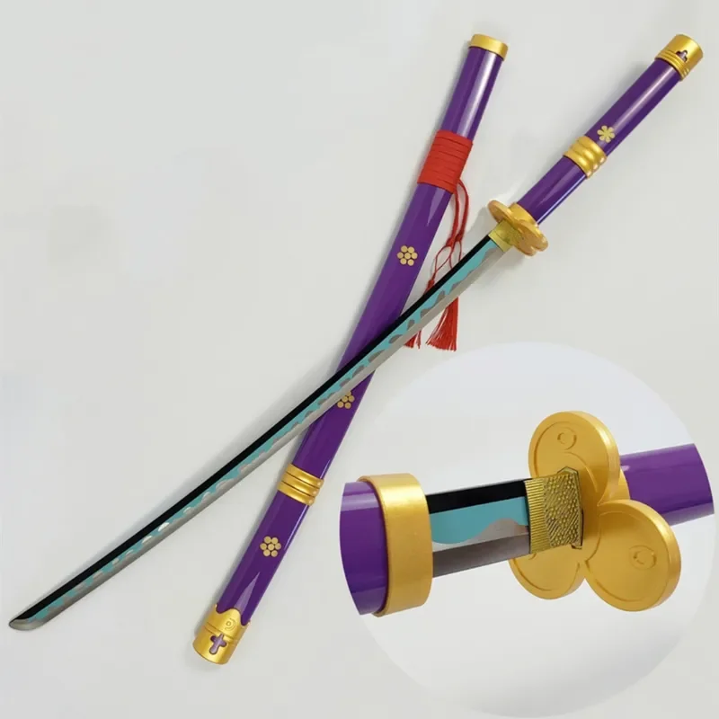 104cm Cosplay zoro new sword enma sword weapon Katana Samurai Purple / Black metal alloy Sword model Anime Costume party gift