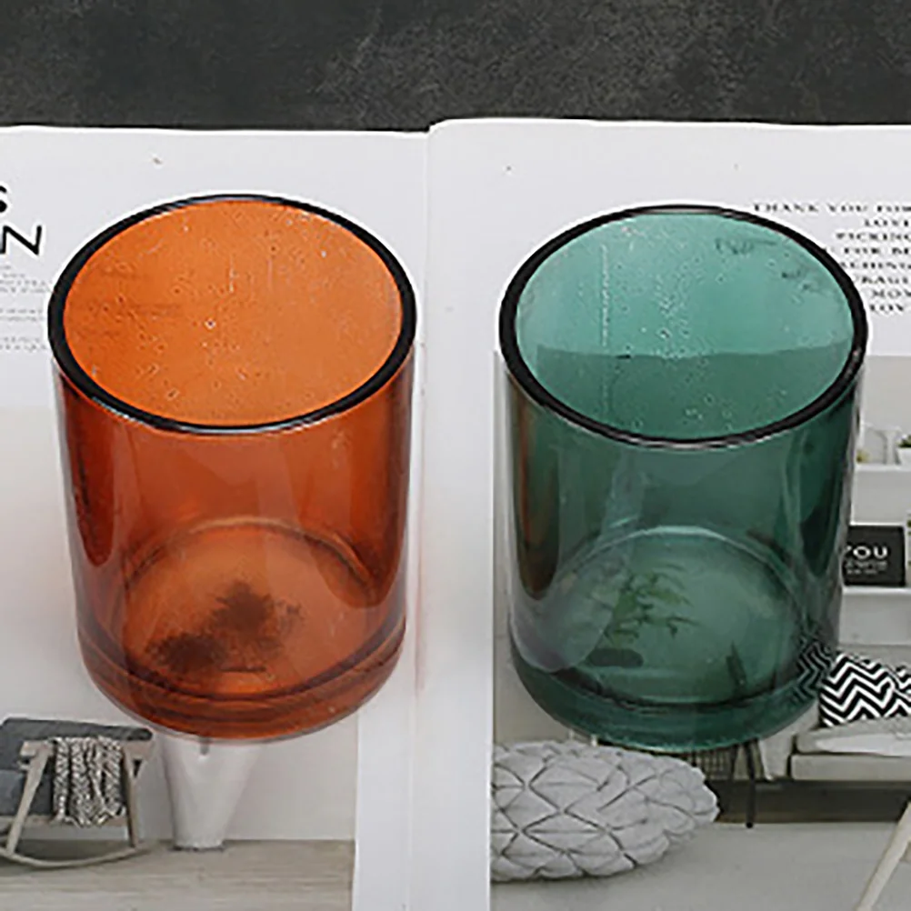 

4 шт., стеклянная чашка, цветной закаленный подсвечник ручной работы, украшение для свадьбы, дома, рабочего стола, украшение на день рождения