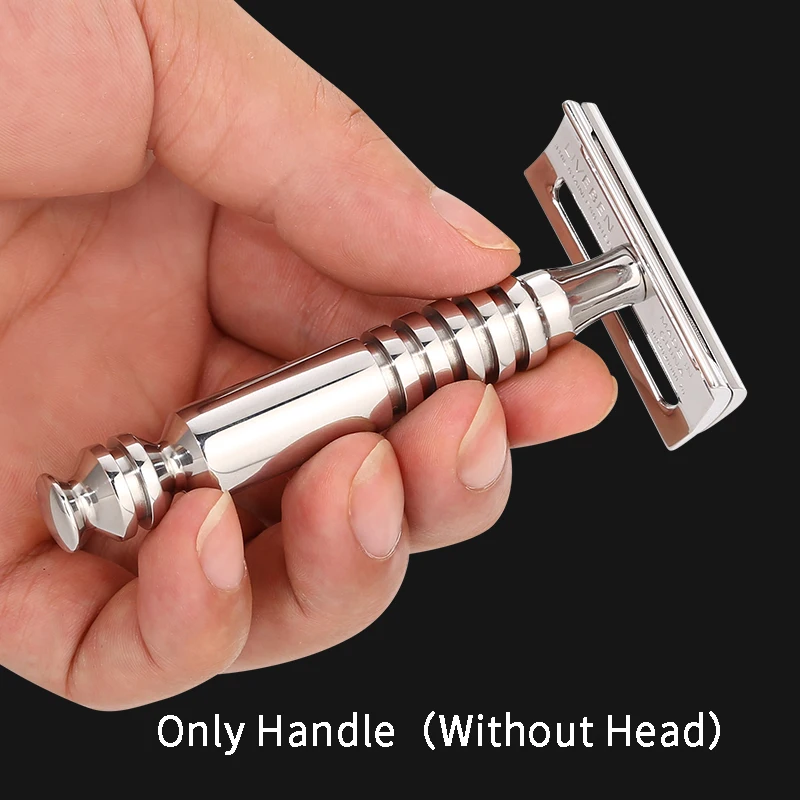 مقبض ماكينة حلاقة آمن بحافة مزدوجة من الفولاذ المقاوم للصدأ سعة 316 لتر (بدون رأس)