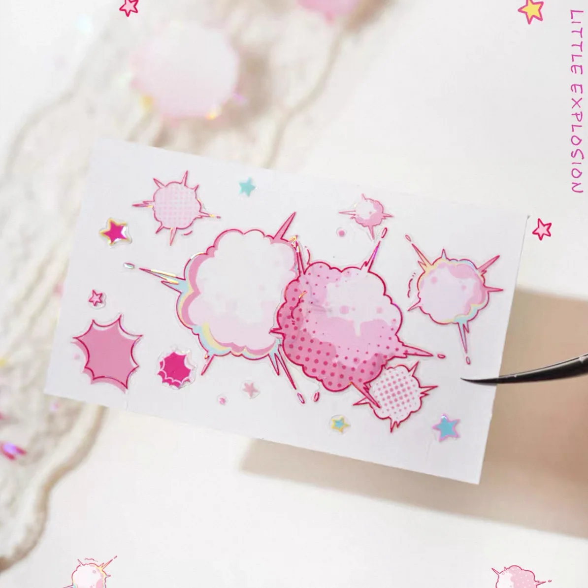 Small explosion peshiny die cut basic versatile model embellishment DIY Fengmi Yukiyama journal washi pet tape 1 loop