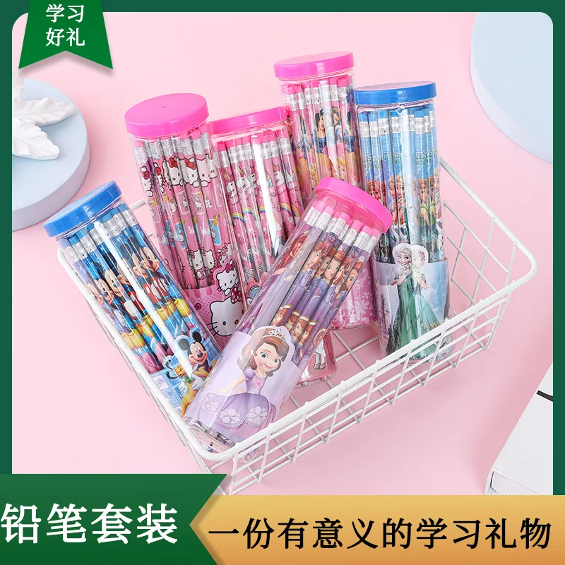 30Pcs/set Disney Pencil princess Stationery micky mouse Pencil Set Frozen Lovely School Supplies HB Pencil Holiday Gifts