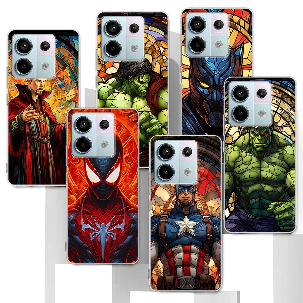 Marvel Super Hero Art Case for Xiaomi Redmi 9A 9i 12C 6A 9 9C 10 Prime 10A 10C 9T 6 7 7A 8 8A 10X 12 Transparent TPU Phone Cover