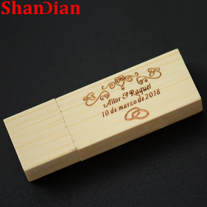 Free Key Chain USB Flash Drive 128GB Free Logo Pen drives 64GB Wooden Memory Stick 32GB Wedding Gift 16GB U Disk 16GB 8GB Maple