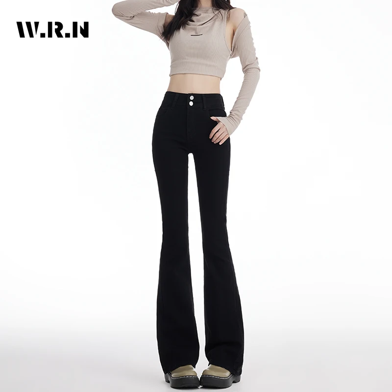 

Harajuku Slim Fit High Waist Flared Jeans Female Y2K Pants 2024 Spring Women's Vintage Slim Streetwear Retro Style Denim Trouser