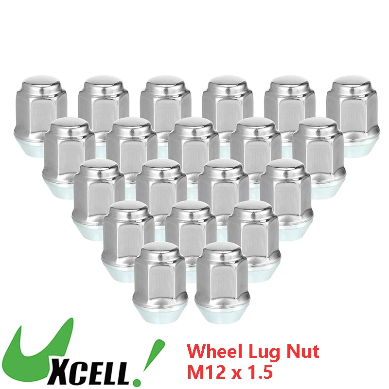 UXCELL Car 20 Pcs M12x1.5 Wheel Lug Nut Vehicle Carbon Steel Lugnuts Replacement No.6509769AA for Jeep 2007-2017 Compass/Patriot