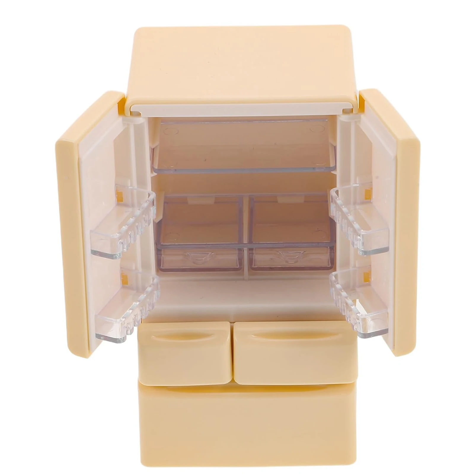 Kids Miniature Double-Door Fridge 1:12 Dollhouse Furniture Cooking Bench Refrigerator Freezer Toy,Mini Double-Door Play House