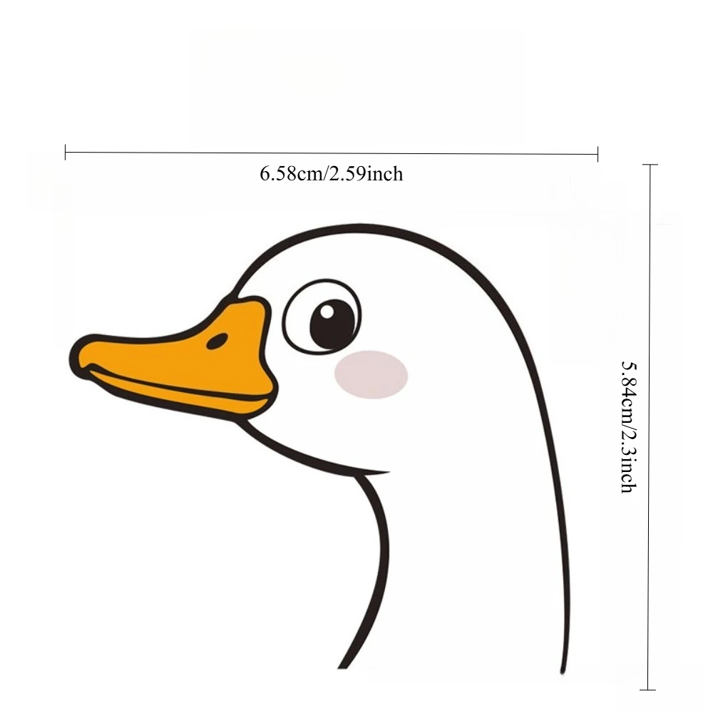 4Pcs Cute White Goose Vinyl Stickers, Waterproof Decals for Bicycle Frame, Motorcycle & Helmet Decor