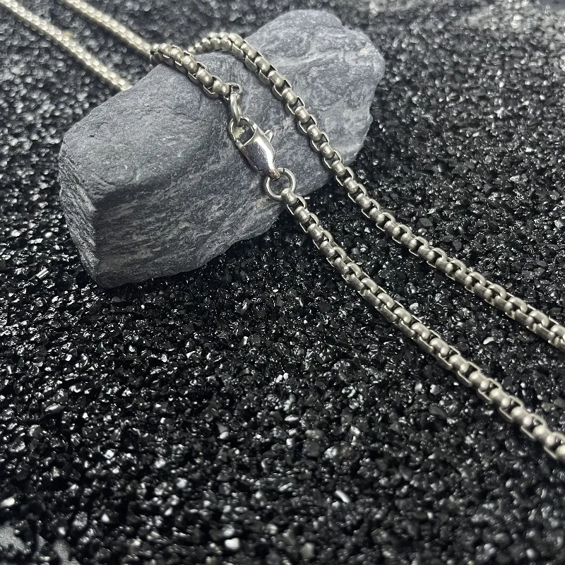 New Pure Titanium Square Box Style Necklace – Anti Allergy & Lightweight Accessories Match Fashionable Classic Style Unisex