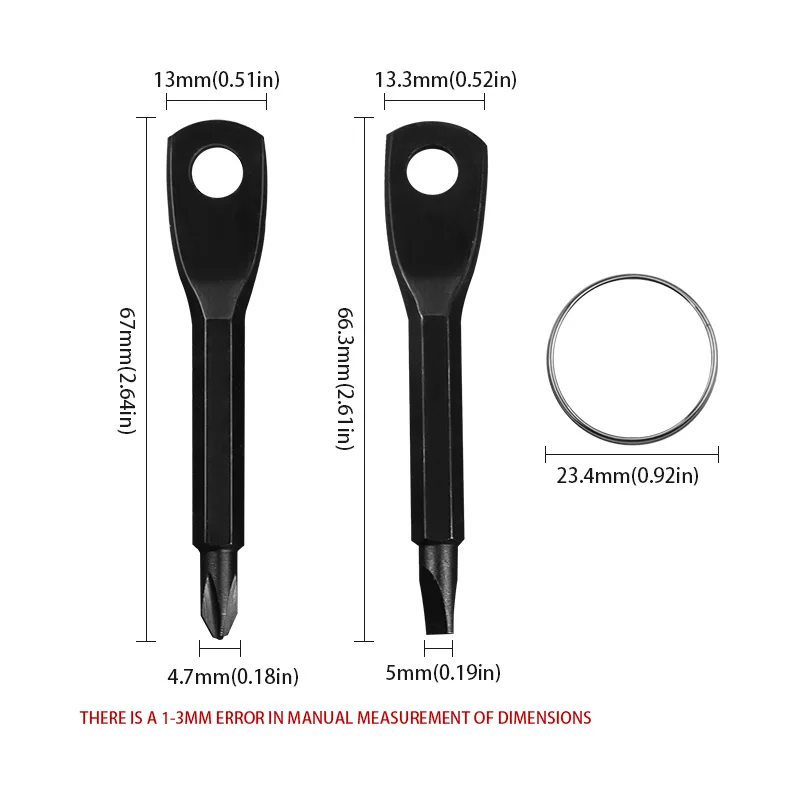 Precision Aço Portátil Multi-Function Chaveiro com chave de fenda, Outdoor Precision Wrench, Tipo Bit