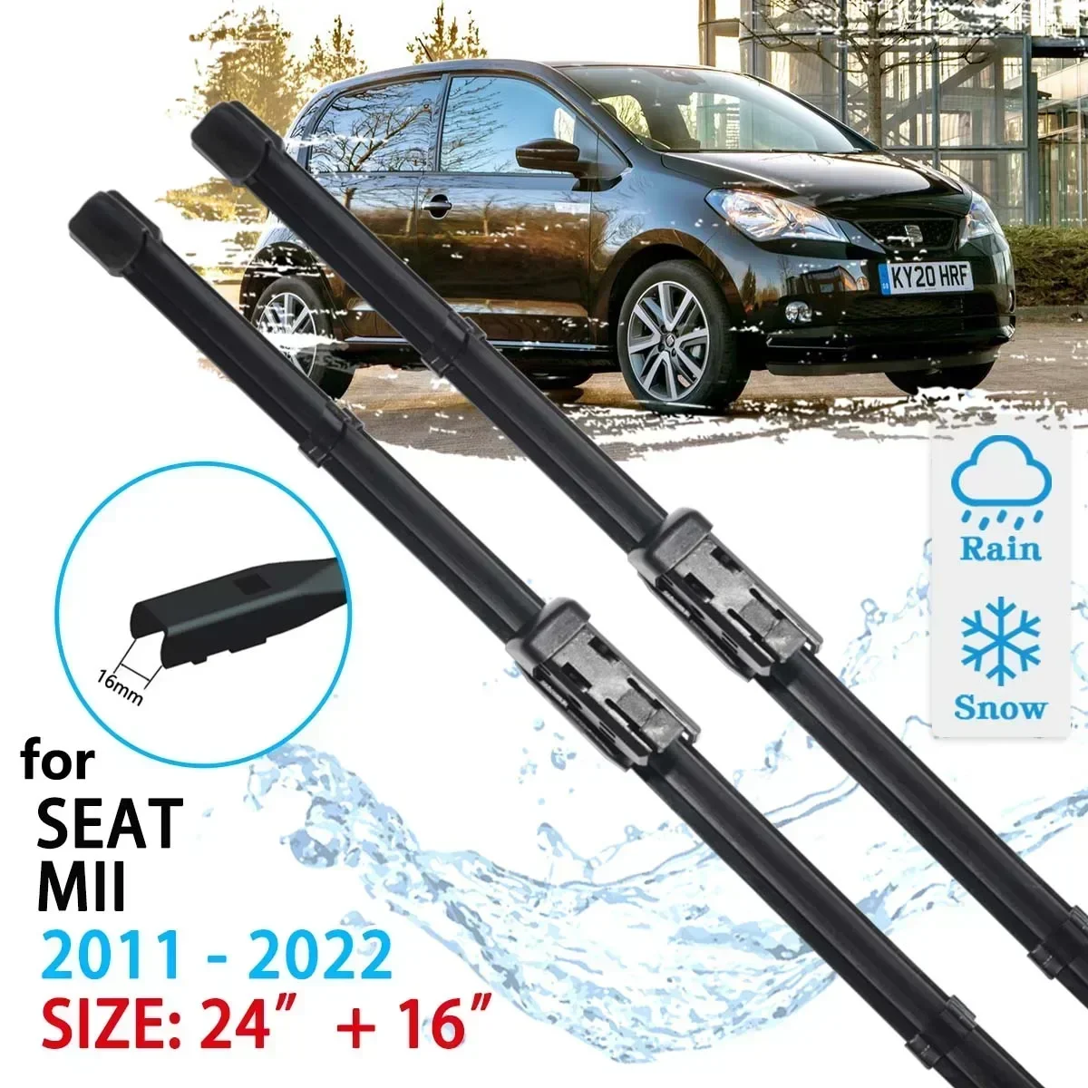 For SEAT Mii VW UP Skoda Citigo 2011~2020 2021 2022 Windscreen Car Windshield Accessories Window Brushes Car Front Wiper Blades