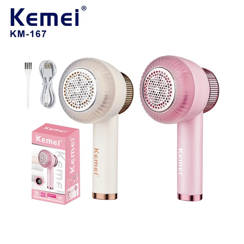 

Kemei 167 Electric Fabric Shaver and Lint Remover for Clothing Sweater And Carpets Stainless Steel 6-Leaf Blades Fluff Trimmer