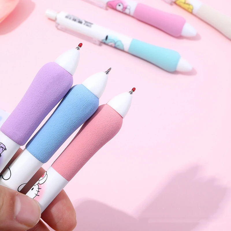 1pcs Sanrio Hello Kitty Kuromi Decompression Gel Pen Cartoon Pen Cinnamoroll Anime St Head Quick-drying Black Student Stationery