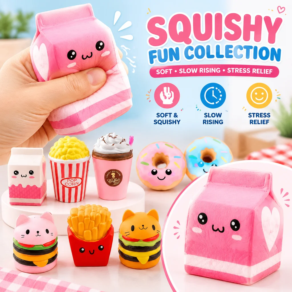Kawaii Jumbo Popcorn Animals Squishy Toys Slow Rising PU Squeeze Anti Stress Relief Squishies Toy For Kids Children Xmas Gift