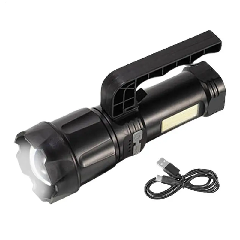 

Flashlights High Lumens Handheld Handheld Rechargeable Telescopic Zoom Work Light Detachable Handle Type-C Charging Outdoor