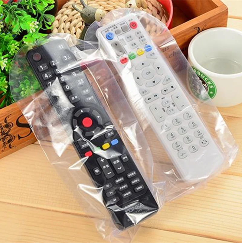 4 Packs 20Pcs Heat Shrink Film Clear Video TV Air Condition Remote Control Protector Cover Home Waterproof Protective Case