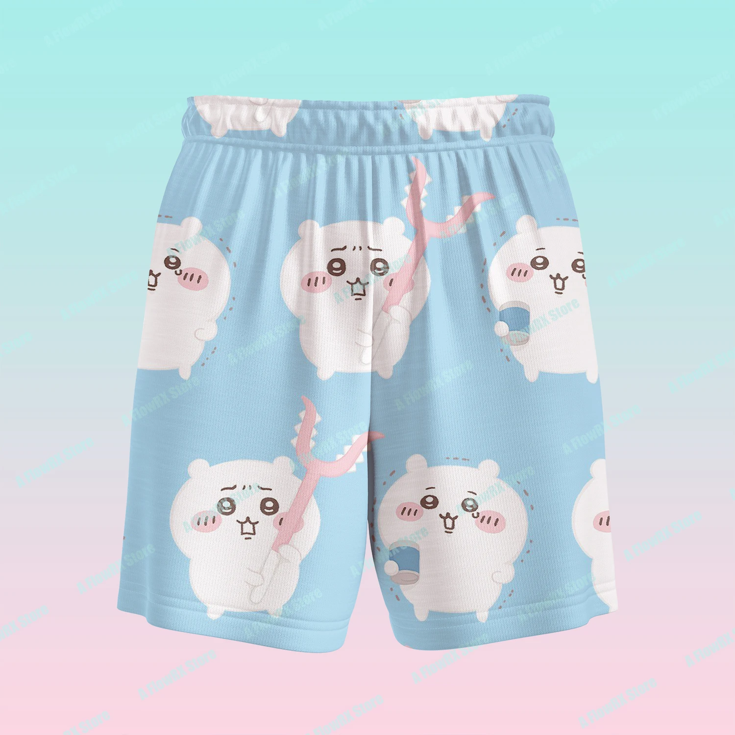شورت Usagi مطبوع ثلاثي الأبعاد مثالي للاستخدام في الهواء الطلق مناسب للرجال والنساء والكبار والأطفال في الصيف ومسامي ومريح