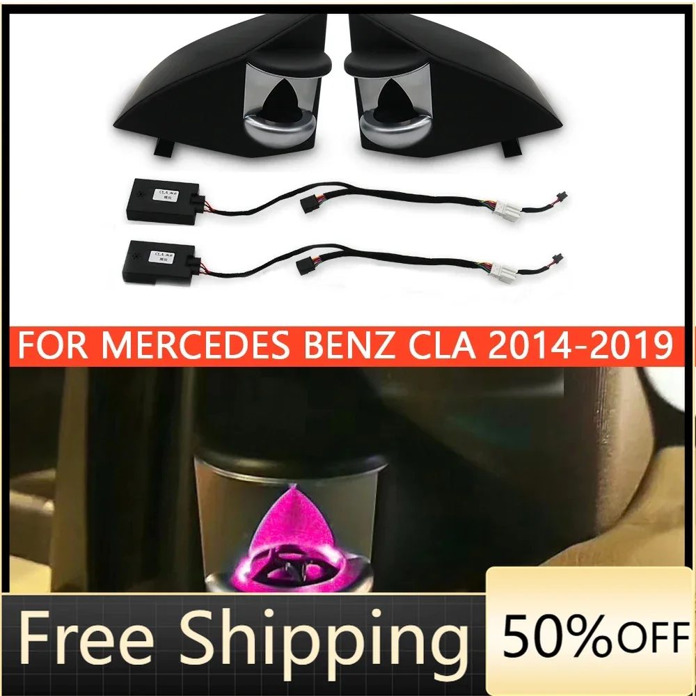 

12 Colours Hourglass Car Speaker Tweeter Horn for Mercedes-Benz CLA W117 2014-2019 Car Accessories Synchronised ambient lighting