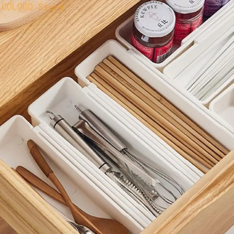 Connectable White Plastic Panel Tray For Kitchen Bathroom Storage Solution D0LD