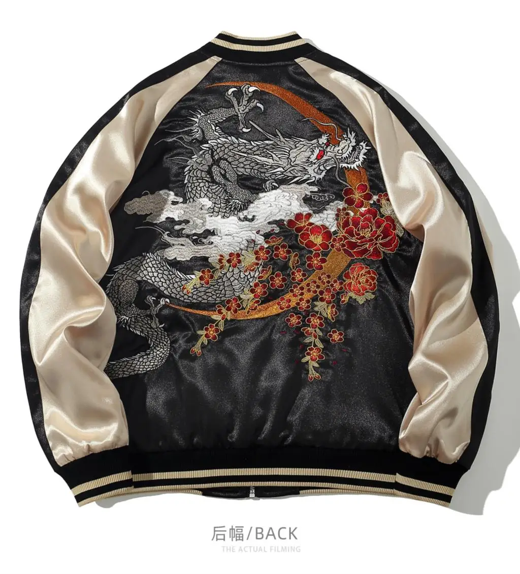 

Chinese Style Embroidered Jacket Jacket Yokosuka Ryu Old Traditional Tattoo Designer men's And women's Dragon Year Coats