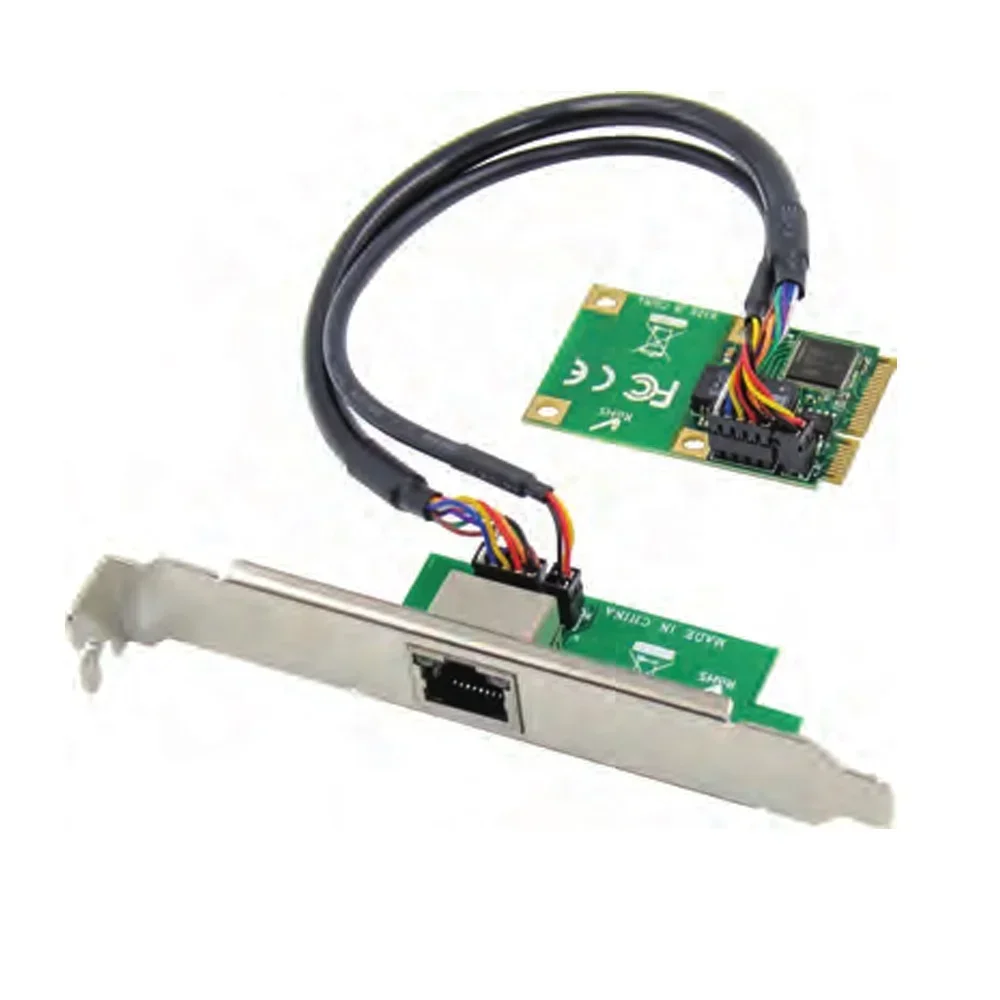 

Сетевая карта mini PCIe с одним портом RJ45 Gigabit Ethernet NIC Сетевая карта Mini PCIE Gigabit RJ45 LAN серверная сетевая карта 1000M к mpcie