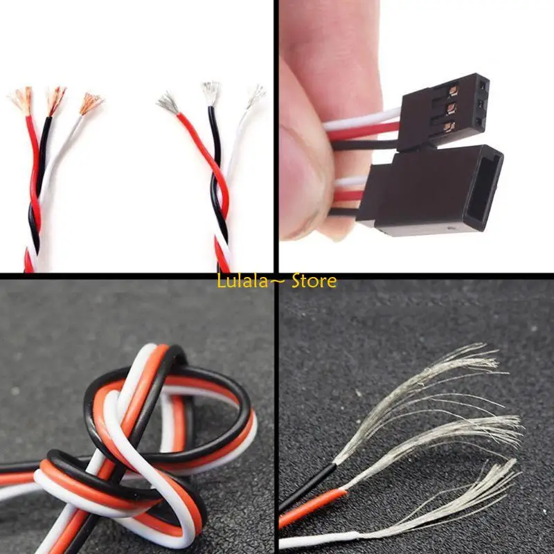 Y4QA 10PCS RC -Simulation Kabeldraht männliches weibliches Plug -Plug -Modell für Spielfahrzeug Ersatzpel