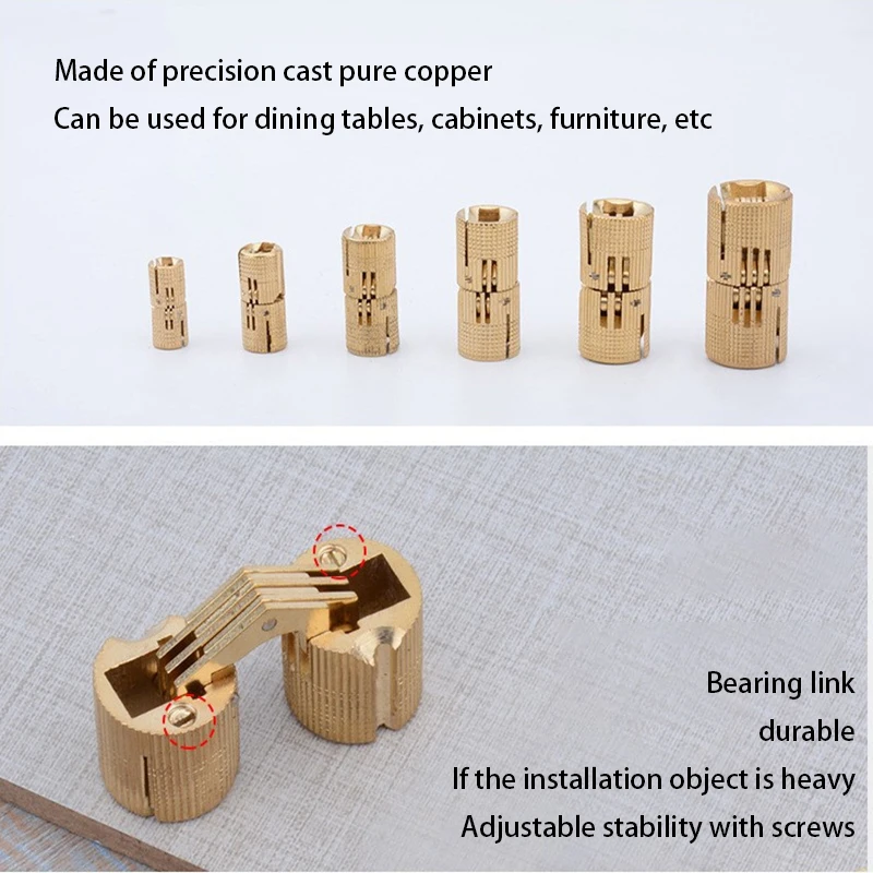 8-18 مللي متر غير مرئية كلمة واحدة المفصلي النحاس النقي أخفى المفصلي ل صندوق خشبي هدية صندوق مجوهرات إكسسوارات الأجزاء الداخلية للكمبيوتر الصغير #6