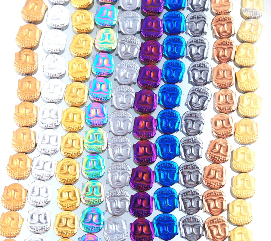 WOJIAER Hematite Buddha Head Loose Beads 6x8x4mm For DIY Jewelry Making Necklace Bracelet BL335
