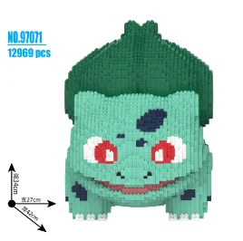 

2026 42CM Pocket Fairy Building Block Bulbasaur Charmander 3D Model Assembly Connection Mini Brick Figure Toys for Home Decora