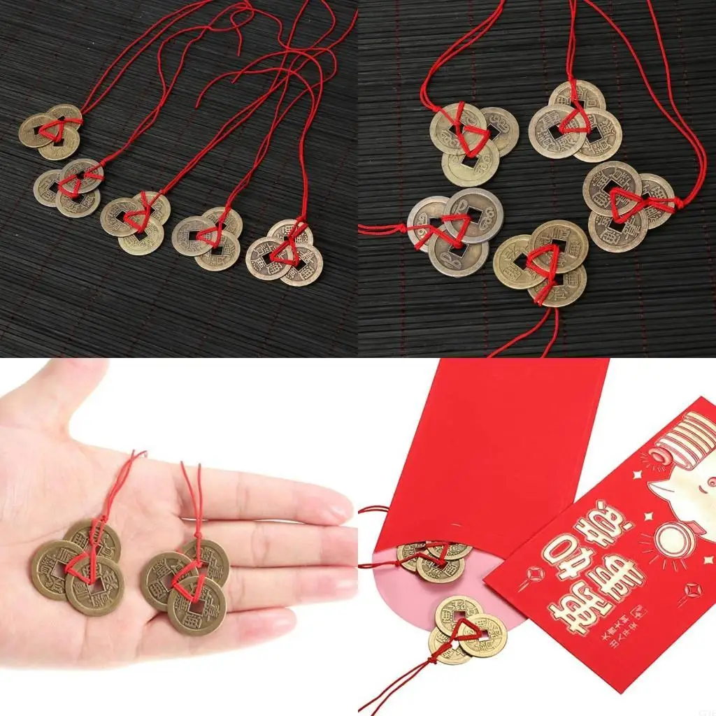 

10 шт. китайские монеты удачи, монеты фэн-шуй, монеты И-цзин для богатства и успеха