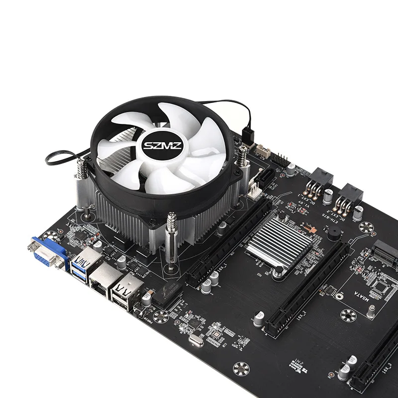 The ETH B75 multi-slot mainboard has a 65mm graphics pitch and G530CPU fan DDR3DDR3L memory