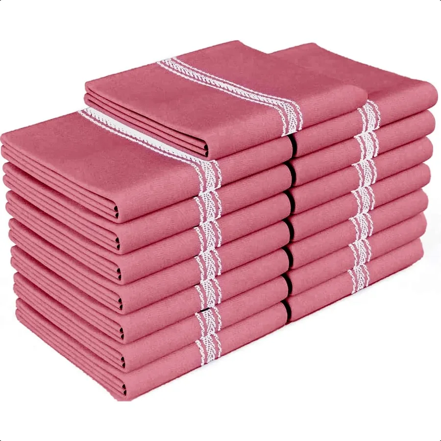 

Classic 15 Pack 100 Natural Cotton Kitchen Towel Set Hand Towels 14' by 25'