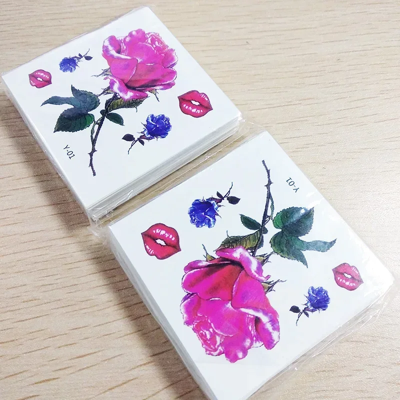 52pcs Woman Waterproof Temporary Tattoos Temporary Tattoo on the Body Fake Tattoo Sticker Sexy Flower Rose