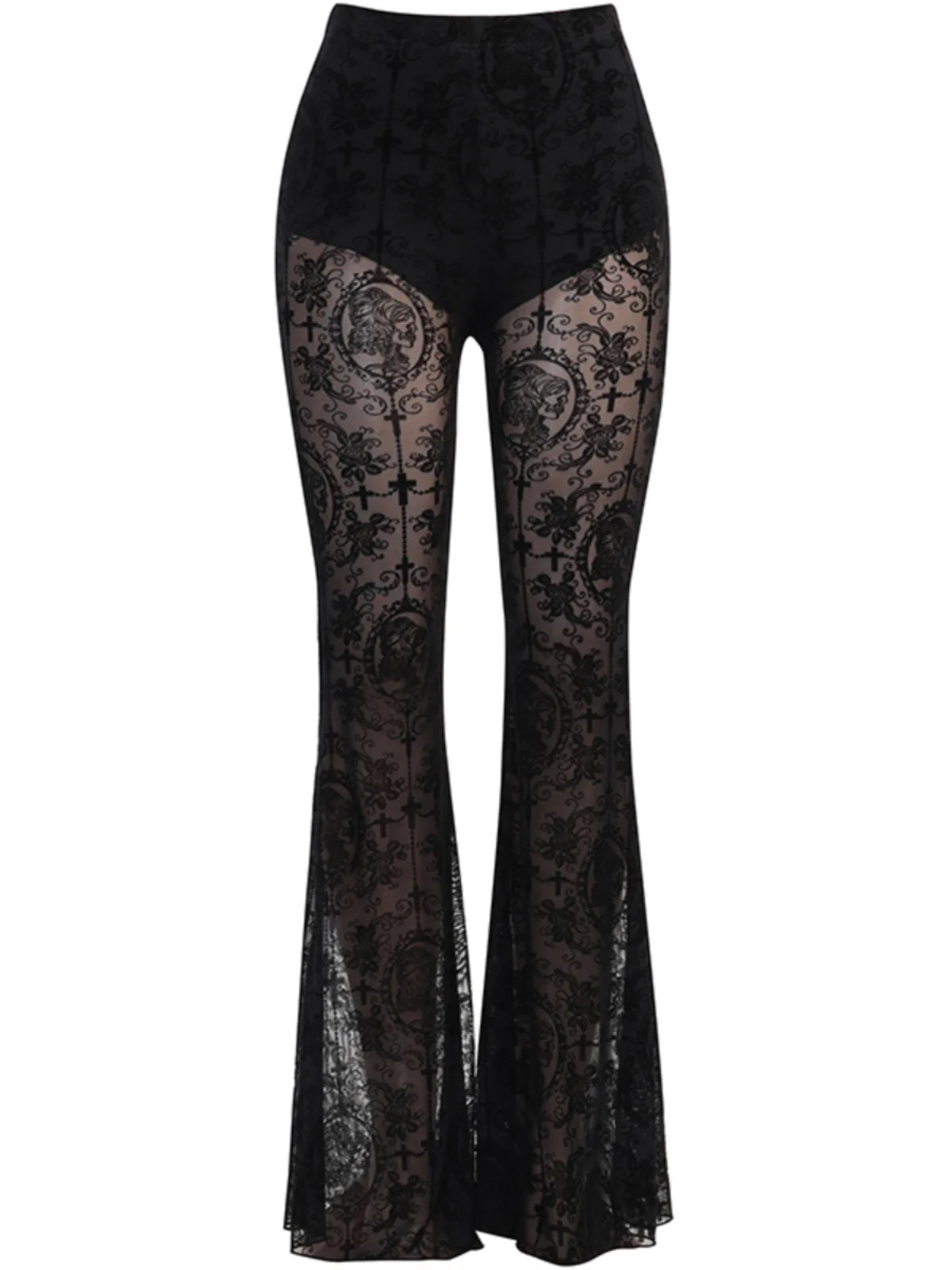 Wannathis Bla Lace Outfit Sexy Dance Bell Bot Me Spicy Transparent Top Heels Tanzkostüm für junge Frauen