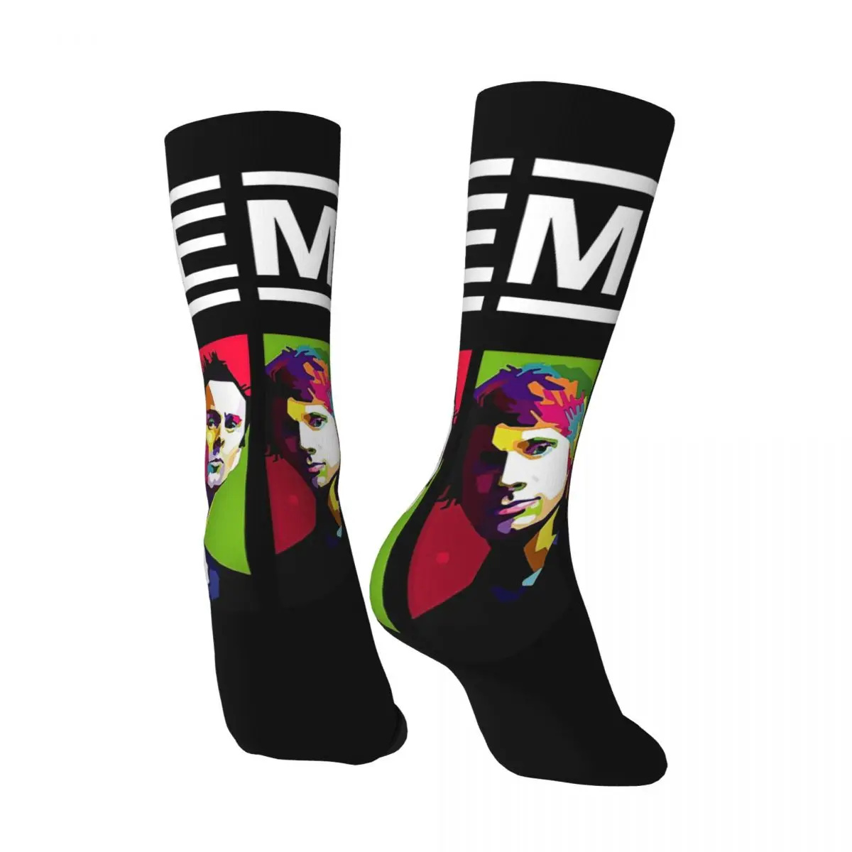 Happy Funny Men's compression Socks Member Of Band Retro Harajuku MUSE Hip Hop Novelty Pattern Crew Crazy Sock Gift Printed