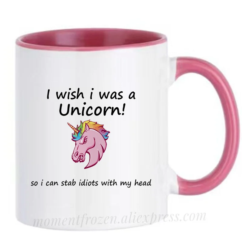 Funny Unicorn Mugs Tea Milk Cocoa Coffee Mugen Ceramic Travel Cup Drinkware Teaware Tableware Coffeeware Home Decal Friend Gifts